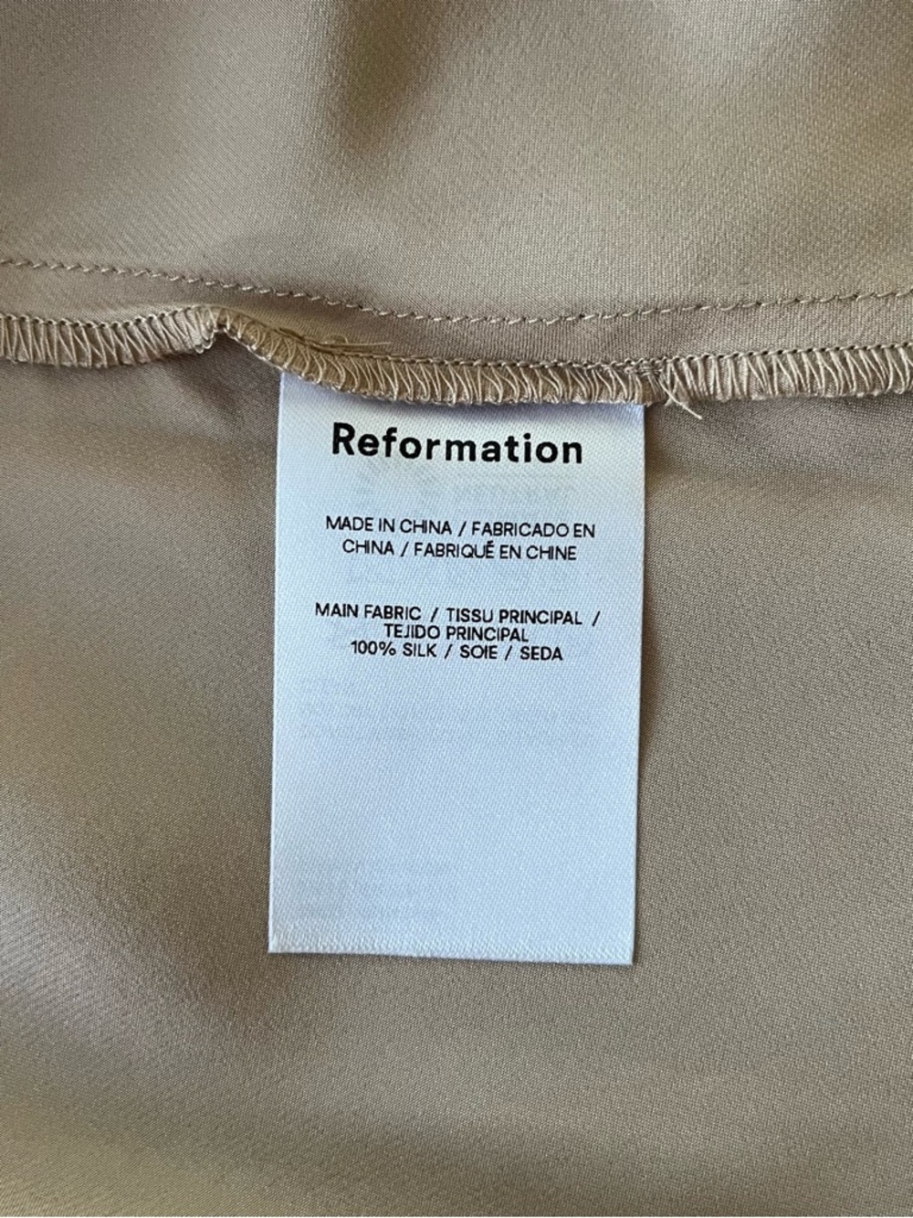 Reformation Layla Silk Skirt in Sand Size 4 - Picture 5 of 9